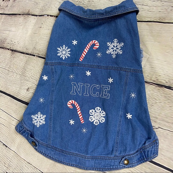 Other - 4/$25 Winter denim dog jacket Christmas